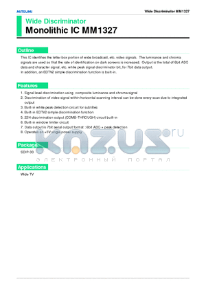 MM1327 datasheet - Wide Discriminator Monolithic IC