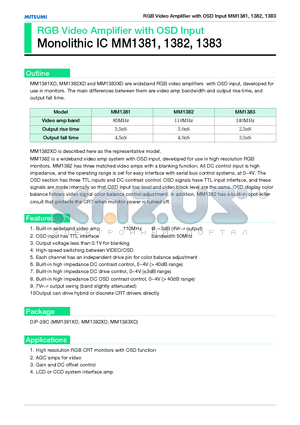 MM1383 datasheet - RGB Video Amplifier with OSD Input