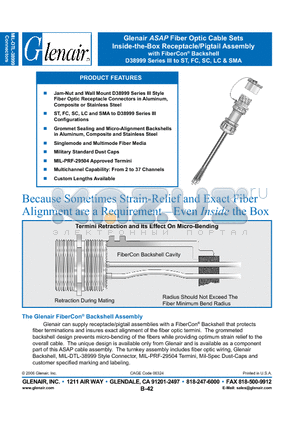 FO1004P-H7-0 datasheet - Fiber Optic Cable Sets Inside-the-Box Receptacle/Pigtail Assembly