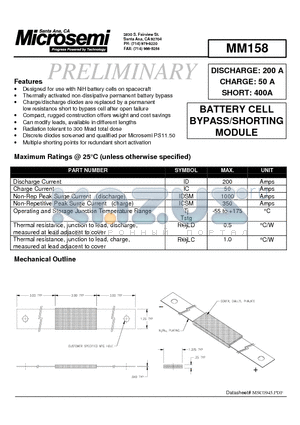 MM158 datasheet - BATTERY CELL BYPASS/SHORTING MODULE