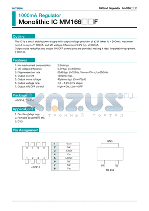 MM1661J datasheet - 1000mA Regulator Monolithic