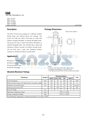 MVL-321DRD datasheet - Standard double flange color diffused plastic lens