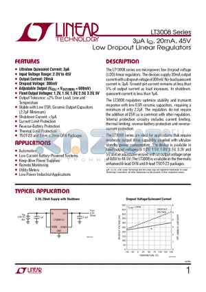 LT1761 datasheet - 3lA IQ, 20mA, 45V Low Dropout Linear Regulators