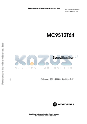 MC9S12T64CPK16 datasheet - Specification