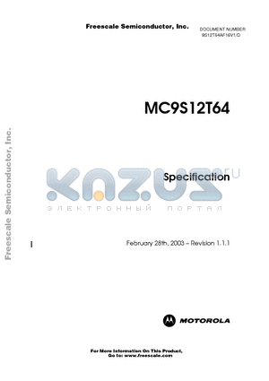 MC9S12T64 datasheet - Specification