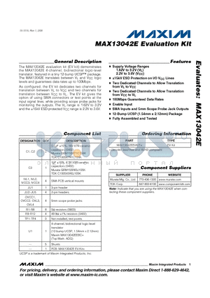 MAX13042EEVKIT+ datasheet - Evaluation Kit