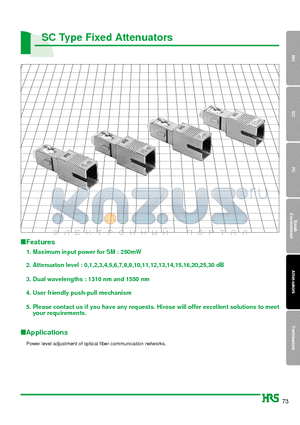 HSC-AT11U-A07 datasheet - SC Type Fixed Attenuators