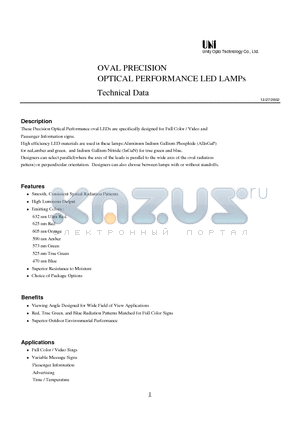 MVL-661NUOL datasheet - OVAL PRECISION OPTICAL PERFORMANCE LED LAMPs