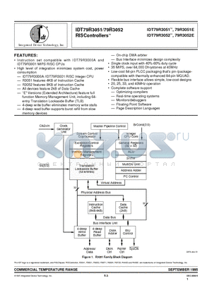 IDT79R3052E-20MJ datasheet - RISControllers