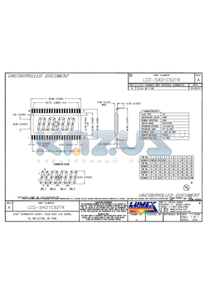 LCD-S401C52TR datasheet - FOUR DIGIT LCD GLASS