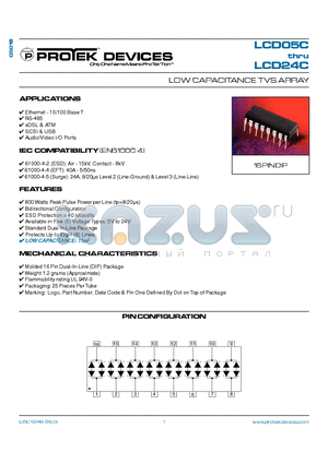 LCD05C datasheet - LOW CAPACITANCE TVS ARRAY