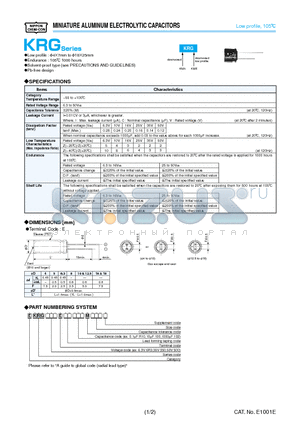EKRG100ESS103MM25S datasheet - MINIATURE ALUMINUM ELECTROLYTIC CAPACITORS