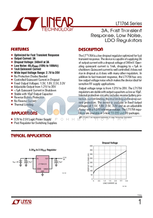 LT1764-2.5 datasheet - 3A, Fast Transient Response, Low Noise,LDO Regulators