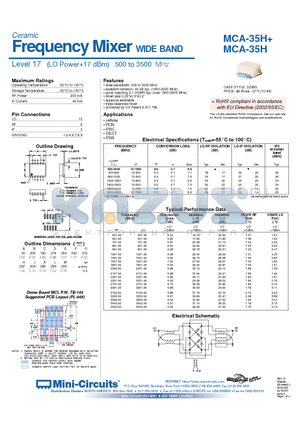 MCA-35H datasheet - Frequency Mixer WIDE BAND