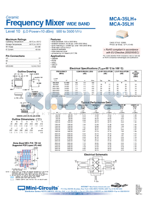 MCA-35LH datasheet - Frequency Mixer WIDE BAND