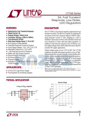 LT1764EQ datasheet - 3A, Fast Transient Response, Low Noise,LDO Regulators