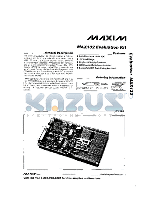 MAX132EVKIT datasheet - MAX132 EVALUATION KIT