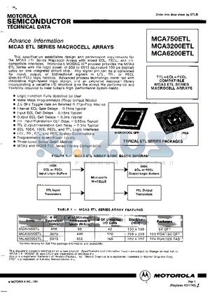 MCA3200ETL datasheet - MCA3 ETL SERIES MACROCELL ARRAYS
