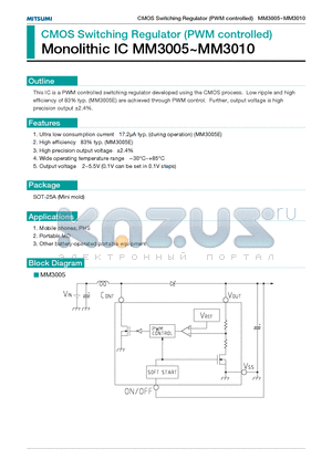 MM3005K datasheet - CMOS Switching Regulator (PWM controlled)