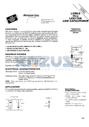 LCE12 datasheet - TRANSIENT ABSORPTION ZENER