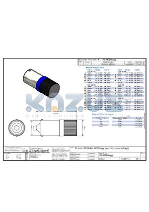 MCB91110 datasheet - 22 mm LED Bulbs MCB9xyyy