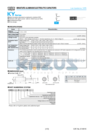 EKY-100ESS122MJ20S datasheet - MINIATURE ALUMINUM ELECTROLYTIC CAPACITORS