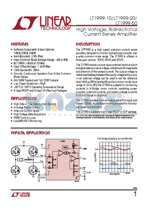 LT1787HV datasheet - High Voltage, Bidirectional Current Sense Amplifier Low Power Shutdown <10lA