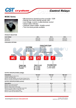 MCBC4825 datasheet - Microprocessor based burst-fire controller / SSR