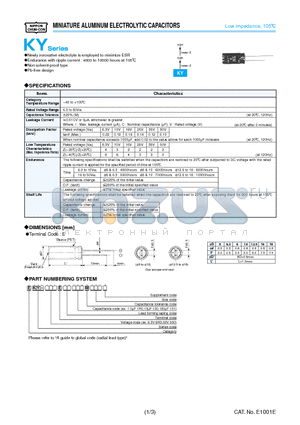 EKY-6R3ESS681MHB5D datasheet - MINIATURE ALUMINUM ELECTROLYTIC CAPACITORS