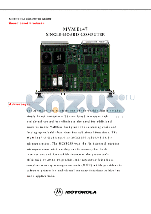 MVME147 datasheet - Single-board computer