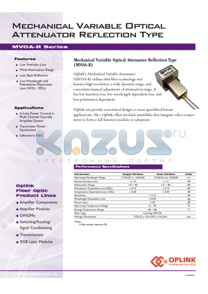 MVOA1310R002115 datasheet - Mechanical Variable Optical Attenuator Reflection Type