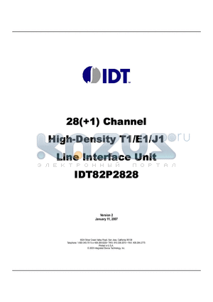 IDT82P2828BH datasheet - 28(1) Channel High-Density T1/E1/J1 Line Interface Unit