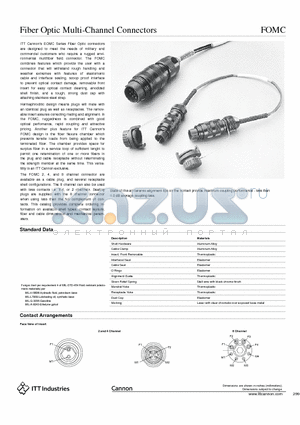 FOMC2-2W1P1 datasheet - Fiber Optic Multi-Channel Connectors