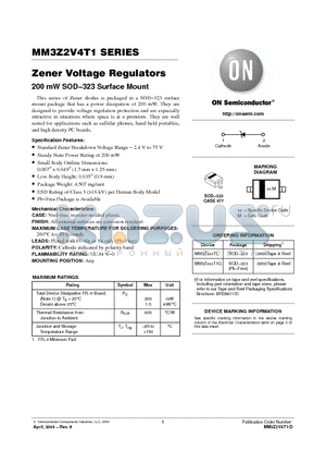 MM3Z39VT1G datasheet - Zener Voltage Regulators