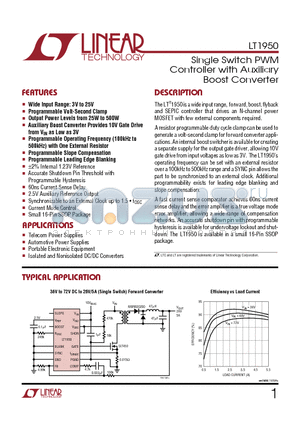 LT1950 datasheet - Single Switch PWM Controller with Auxiliary Boost Converter