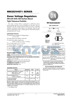 MM3Z3V3TT1G datasheet - Zener Voltage Regulators