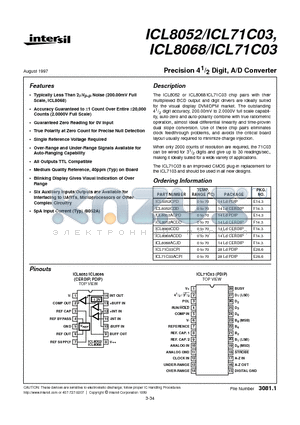 LCL8052CDD datasheet - Precision 4 1/2 Digit, A/D Converter