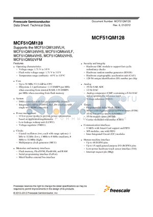 MCF51QM128VHS datasheet - MCF51QM128