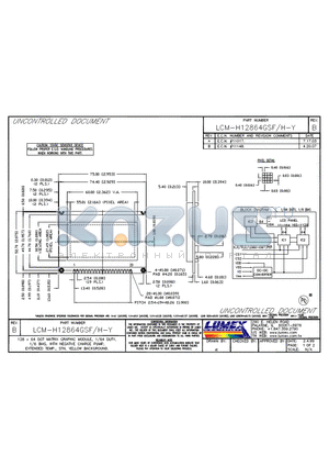 LCM-H12864GSF-H-Y datasheet - 128 x 64 DOT GRAPHIC MODULE