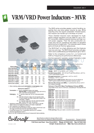 MVR1278C-232ML datasheet - VRM/ VRD Power Inductors