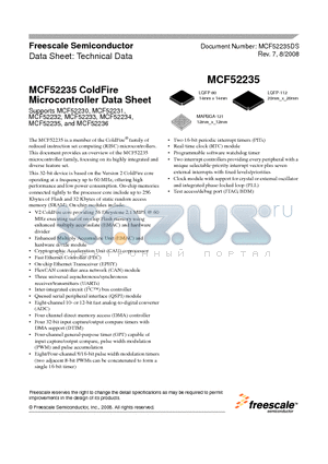 MCF52231 datasheet - ColdFire Microcontroller