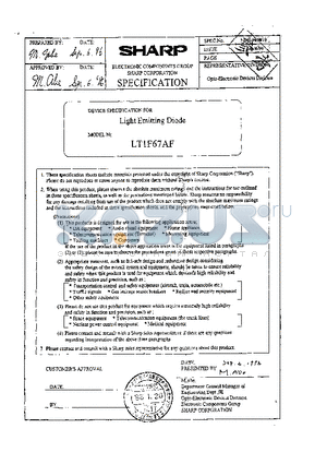 LT1F67AF datasheet - DEVICE SPECIFICATION FOR Light Emitting Diode