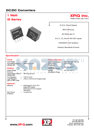 IE1205D datasheet - DC/DC Converters