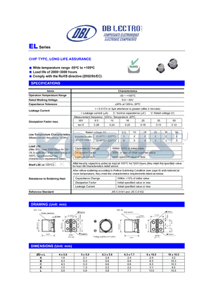 EL1E221LR datasheet - CHIP TYPE, LONG LIFE ASSURANCE