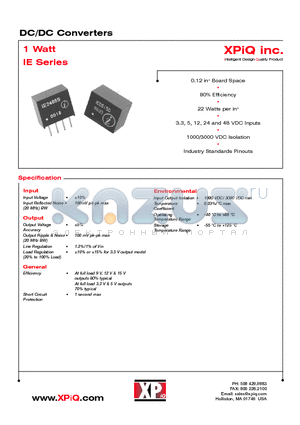 IE1215S datasheet - DC/DC Converters