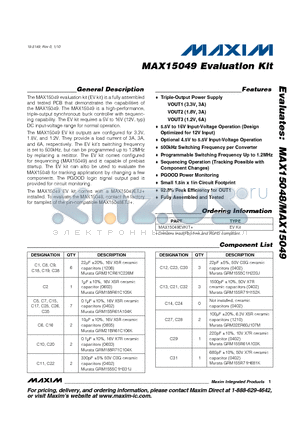 MAX15049 datasheet - Evaluation Kit