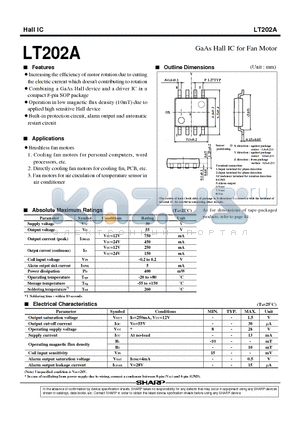LT202 datasheet - GaAs Hall IC for Fan Motor