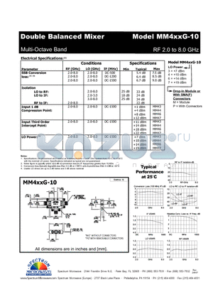 MM4XXG-10 datasheet - Double Balanced Mixer