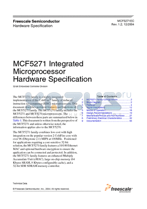 MCF5271EC datasheet - 32-bit Embedded Controller Division