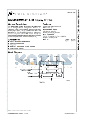 MM5450V datasheet - LED Display Drivers
